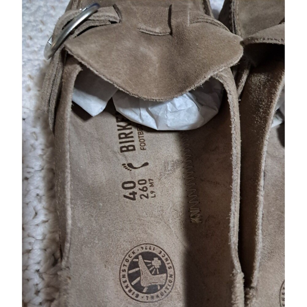 Birkenstock BUCKLEY Suede Clog GRAY TAUPE Narrow EU 40 NEW - Picture 10 of 16